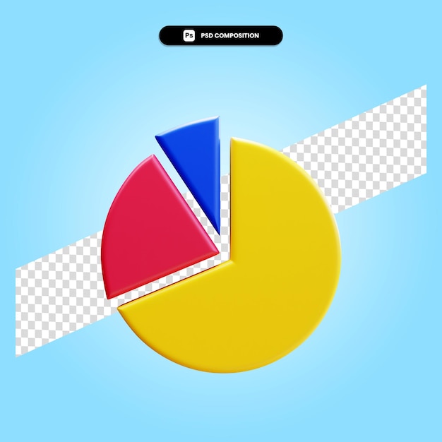 Ilustración de renderizado 3d de gráfico circular aislado