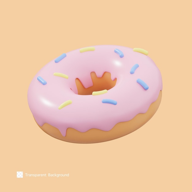 Ilustración de renderizado 3d de icono de donut