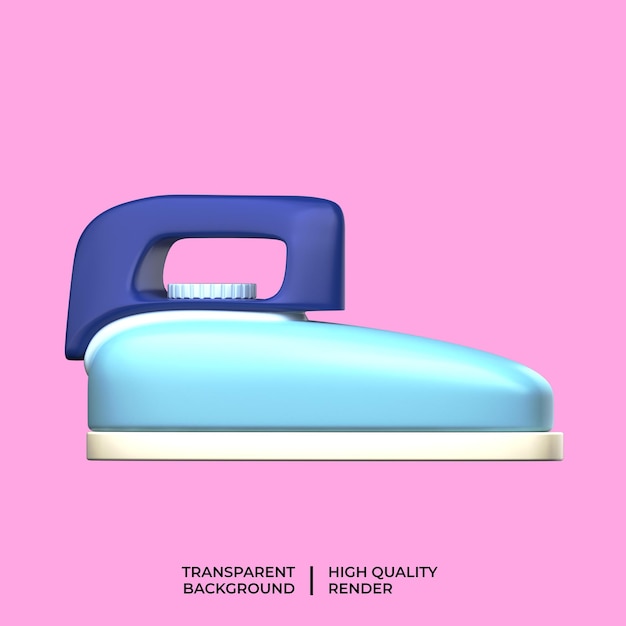 Ilustración de renderizado 3D de icono de hierro PSD