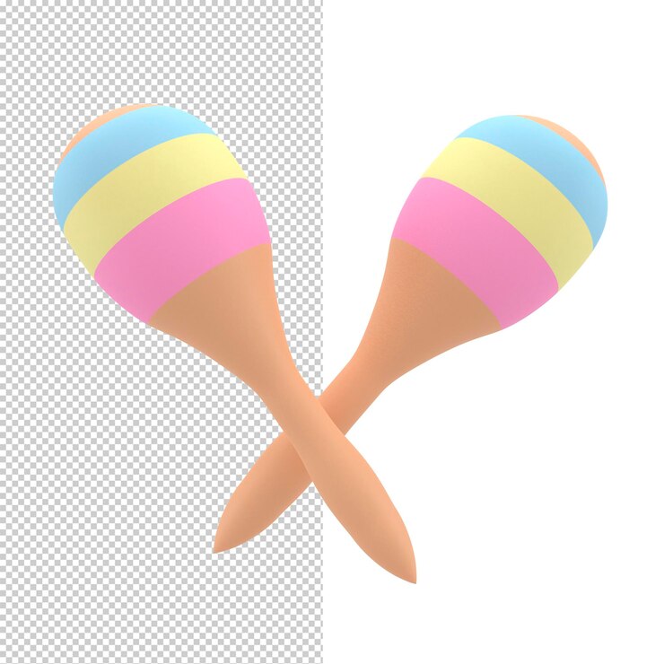 PSD ilustración de renderizado 3d de icono de maracas de una ilustración 3d de agitadores de rumba de maracas