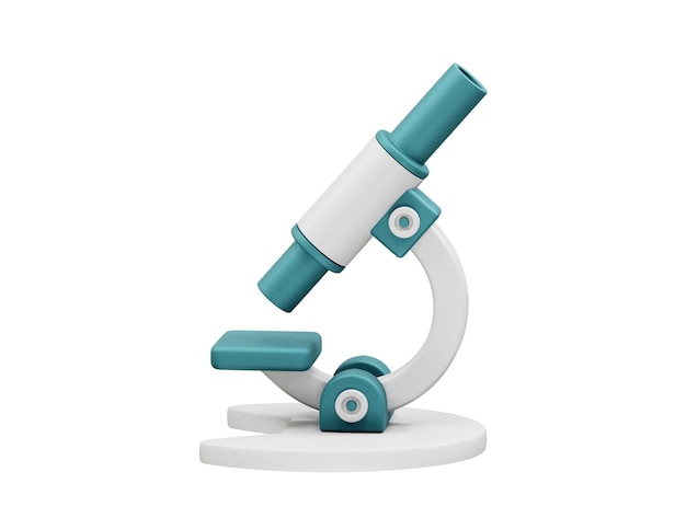 Ilustración de renderizado 3d de icono de microscopio