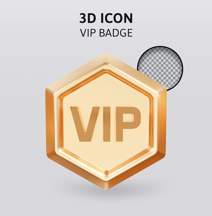 PSD ilustración de renderizado 3d de insignia vip