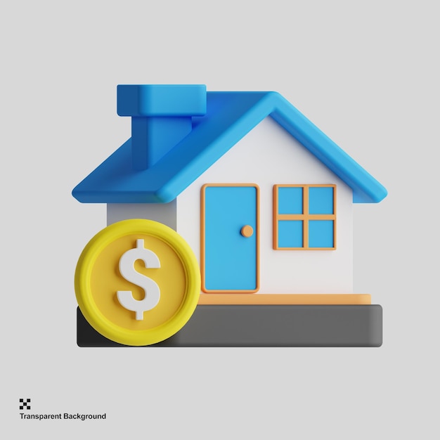 Ilustración de renderizado 3d de inversión inmobiliaria