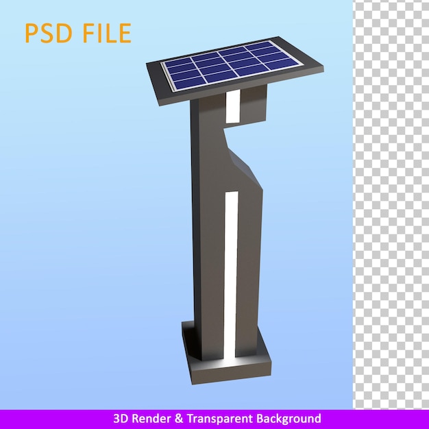 Ilustración de renderizado 3d luz de jardín solar