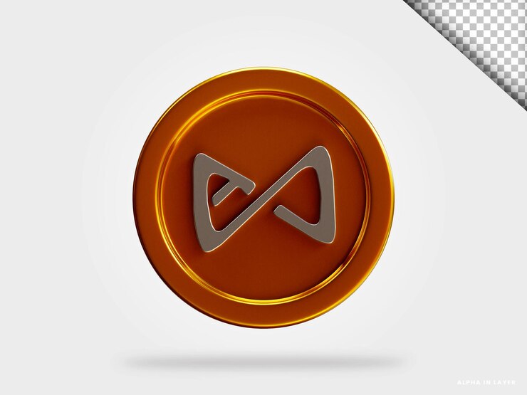 PSD ilustración de renderizado 3d de moneda de criptomoneda axie infinity axes