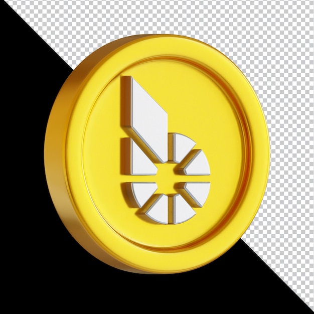Ilustración de renderizado 3d de moneda de criptomoneda bitshares bts