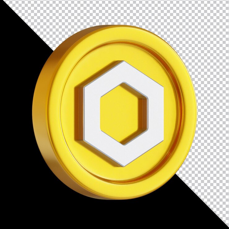 PSD ilustración de renderizado 3d de moneda de criptomoneda de enlace de cadena