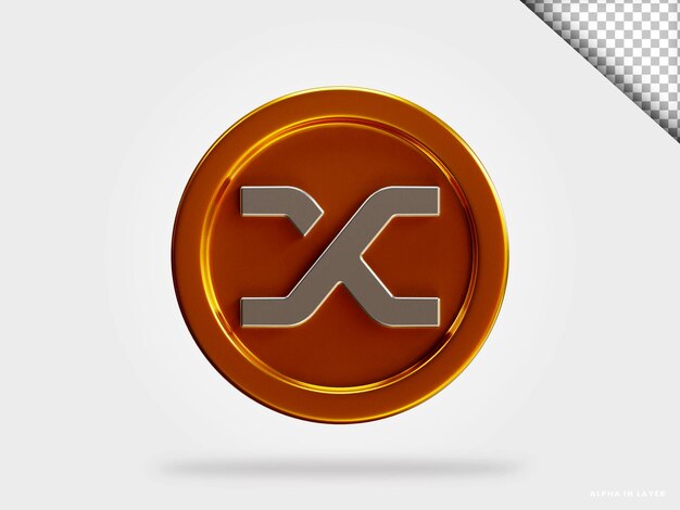 Ilustración de renderizado 3d de moneda de criptomoneda Synthetix snx