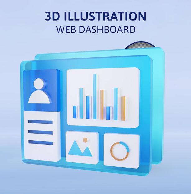 ilustración de renderizado 3d del panel web