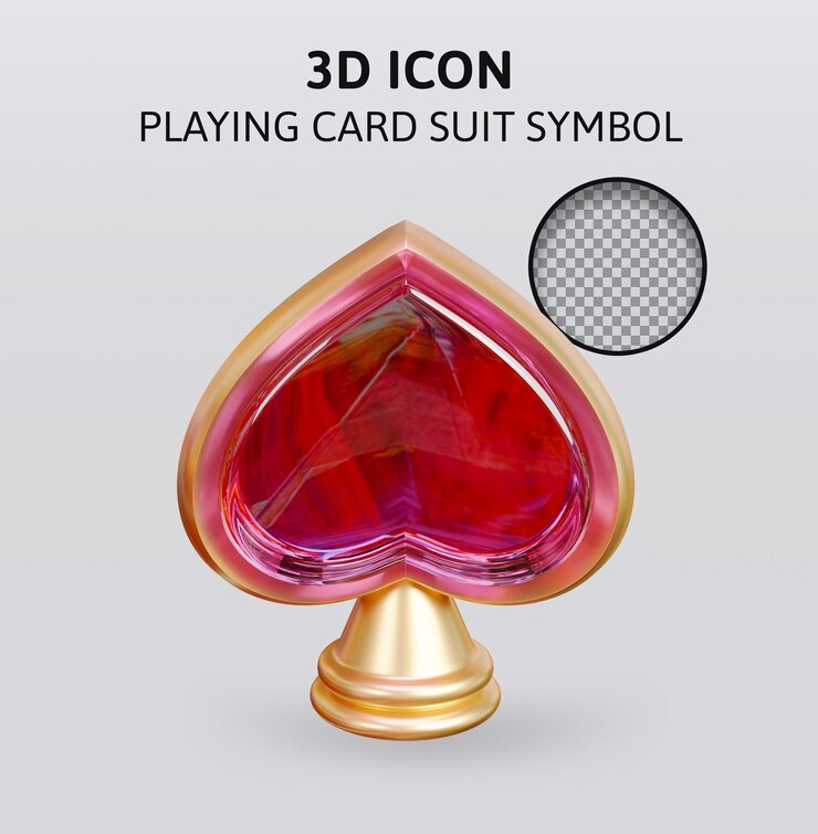 PSD ilustración de renderizado 3d de símbolo de juego de naipes