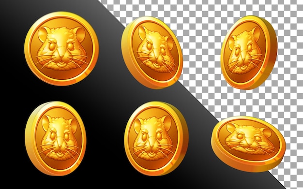 Ilustración de renderizado 3D del símbolo de la moneda de la criptomoneda HMSTR