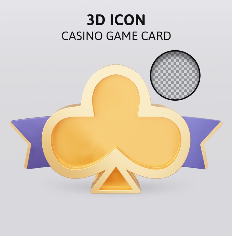 PSD ilustración de renderizado 3d de tarjeta de juego de casino