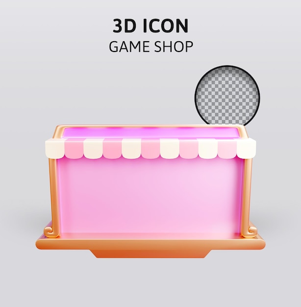 Ilustración de renderizado 3d de la tienda de juegos