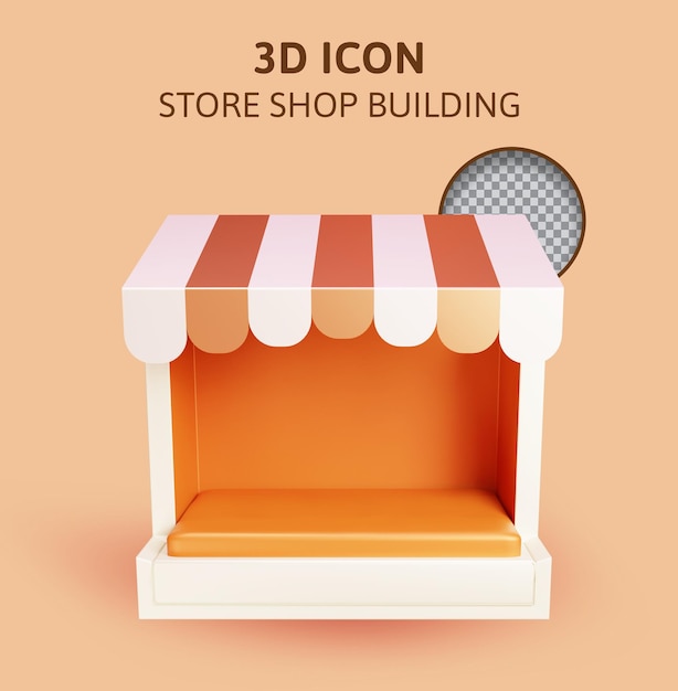 Ilustración de renderizado 3d de tienda de tienda