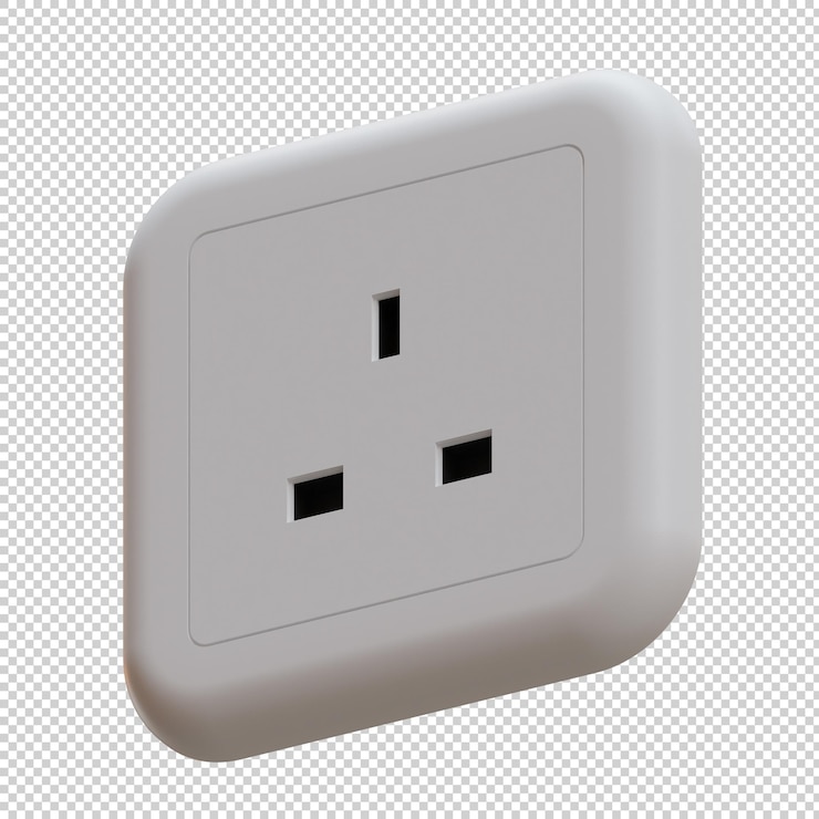 PSD ilustración de renderizado 3d de toma de corriente