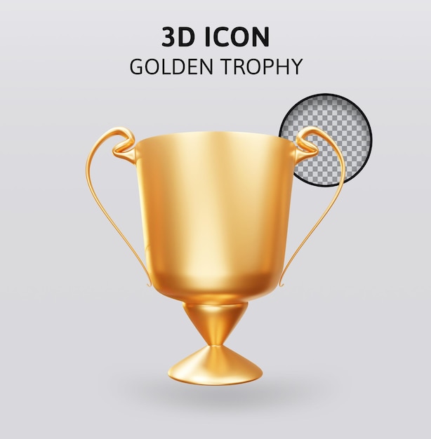 Ilustración de renderizado 3d de trofeo de oro