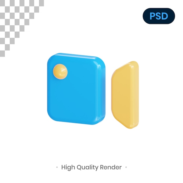 Ilustración de renderizado 3d de video premium psd