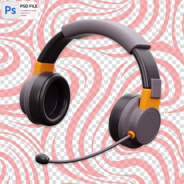 PSD ilustración del renderizador de auriculares 3d icono aislado en png