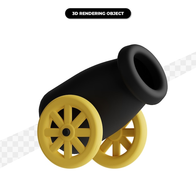 ilustración de representación 3d de bola de cañón