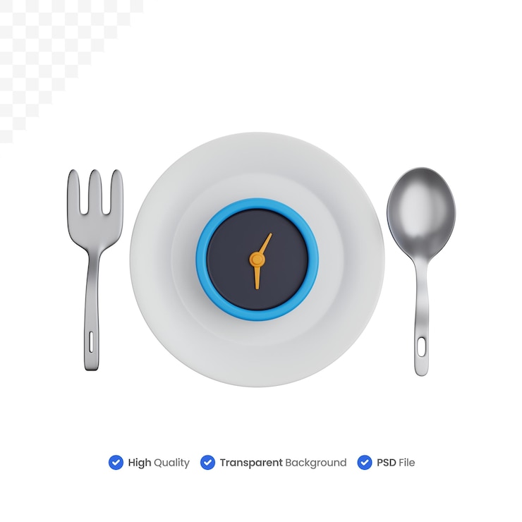PSD ilustración de representación 3d de comer regularmente