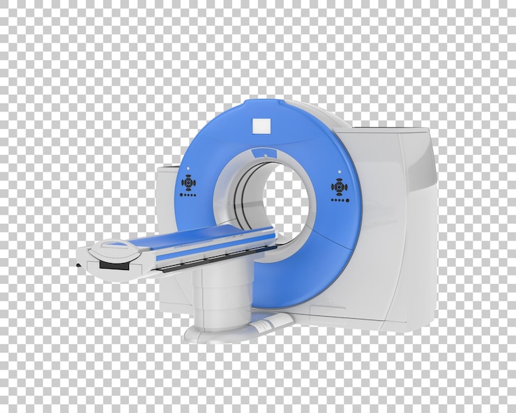 PSD ilustración de representación 3d del escáner ct aislado en el fondo