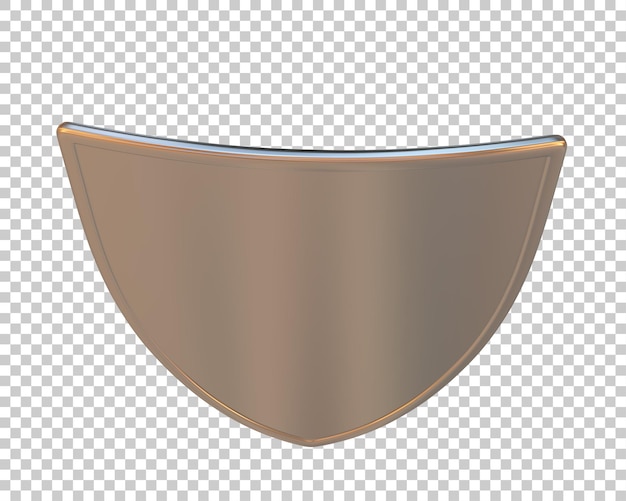 Ilustración de representación 3D del escudo aislado en el fondo