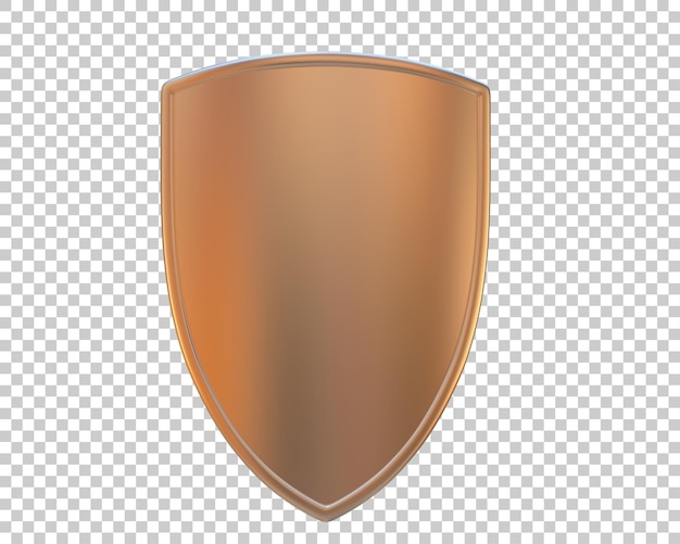 Ilustración de representación 3D del escudo aislado en el fondo