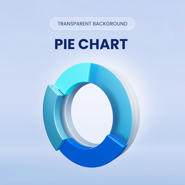 Ilustración de representación en 3d del gráfico de pastel