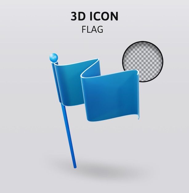 PSD ilustración de representación 3d de icono de bandera