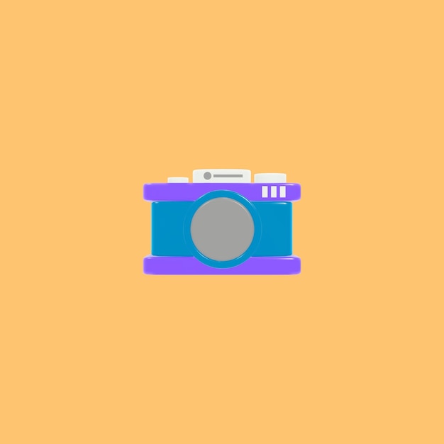 Ilustración de representación 3D del icono de la cámara