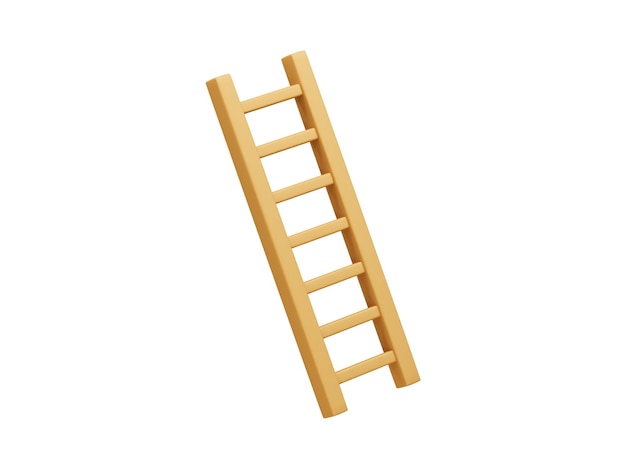 Ilustración de representación 3D del icono de la escalera