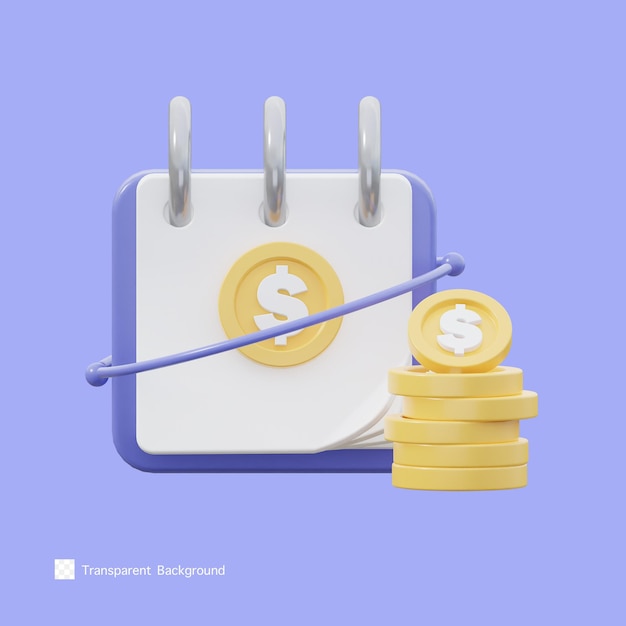 Ilustración de representación 3d de icono financiero