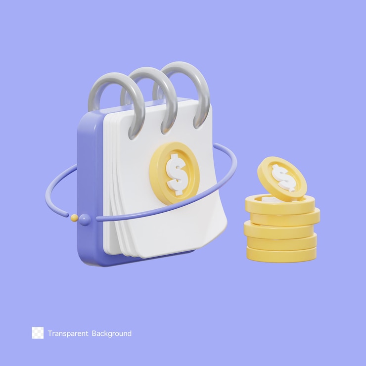 PSD ilustración de representación 3d de icono financiero