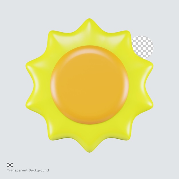 PSD ilustración de representación 3d del icono del sol