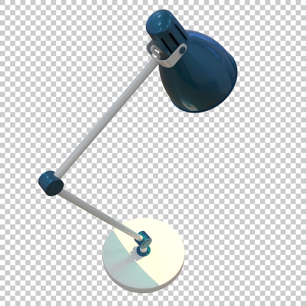 Ilustración de representación 3D de una lámpara de escritorio moderna aislada sobre un fondo transparente