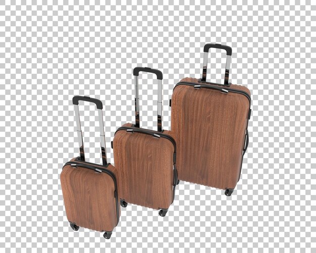 Ilustración de representación 3D de una maleta de viaje aislada en el fondo