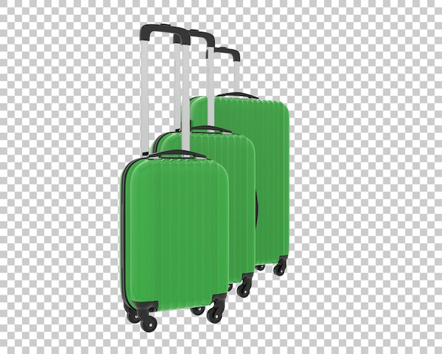 Ilustración de representación 3D de una maleta de viaje aislada en el fondo