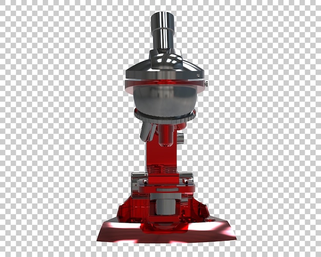 Ilustración de representación 3D de un microscopio aislado en el fondo