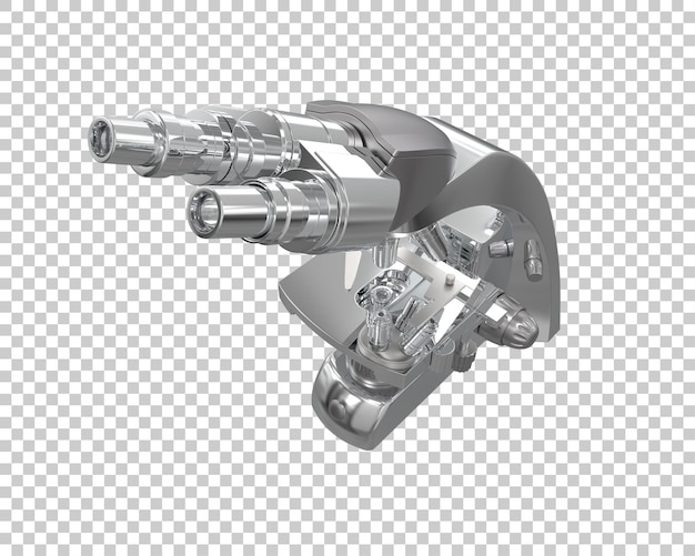 PSD ilustración de representación 3d de un microscopio aislado en el fondo