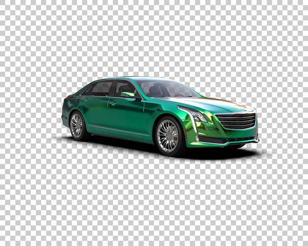Ilustración de representación 3D realista del coche aislado en el fondo