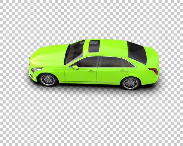 Ilustración de representación 3D realista del coche aislado en el fondo