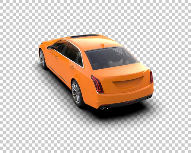 Ilustración de representación 3D realista del coche aislado en el fondo