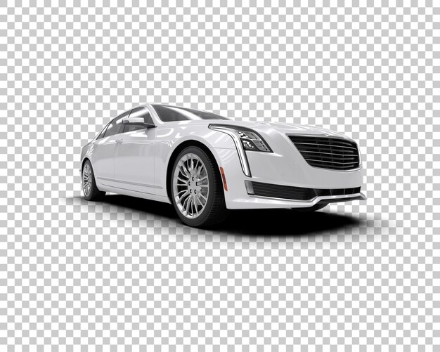 Ilustración de representación 3D realista del coche aislado en el fondo