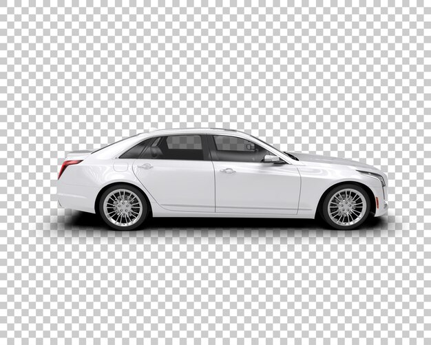 Ilustración de representación 3D realista del coche aislado en el fondo
