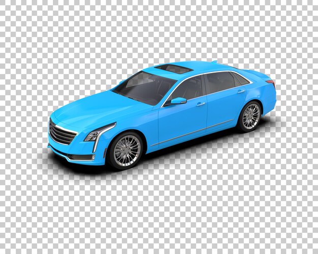 Ilustración de representación 3D realista del coche aislado en el fondo