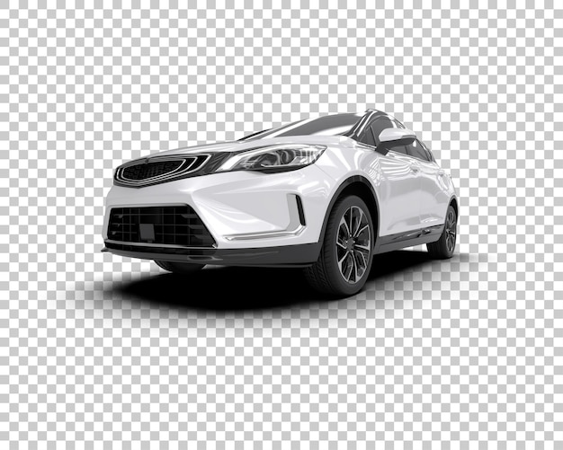 Ilustración de representación 3D realista del coche aislado en el fondo