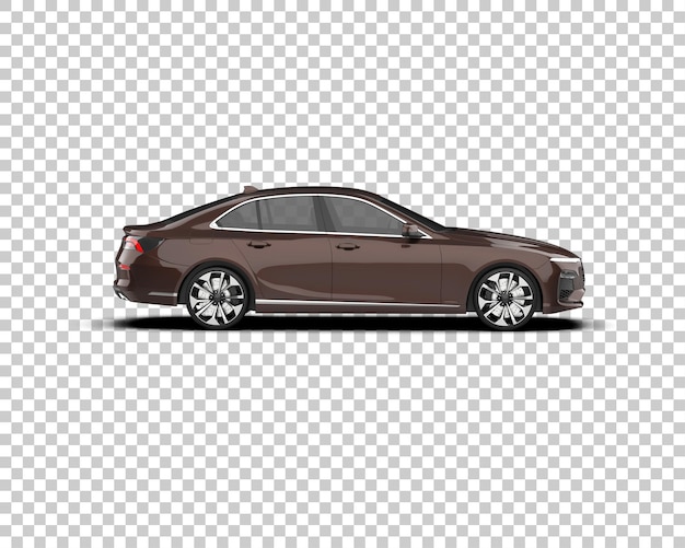 Ilustración de representación 3D realista del coche aislado en el fondo