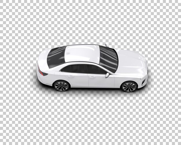 Ilustración de representación 3D realista del coche aislado en el fondo