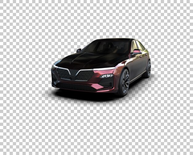 Ilustración de representación 3D realista del coche aislado en el fondo