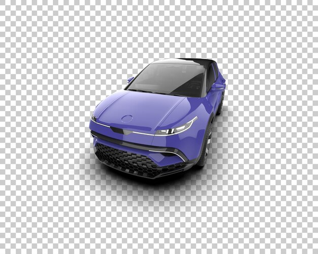 Ilustración de representación 3D realista del coche aislado en el fondo